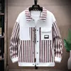 Wiosenny jesienny płaszcz do mężczyzn Nowy modny modny na Instagram wszechstronny i przystojny kołnierz Flip Top Casual Jacket