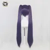 PRE-UWOWO Game Genshin Impact Mona Megistus Cosplay Pruik Astral Reflectie 90 cm Paars Twin Tail Y0913268p