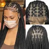 Synthetic Wigs 36 Full Lace Braided wigs Lace Front Wig Long Criss Cross Knotless Box Braids Wig Ombre Synthetic Braided Wigs for Black Women Q240115