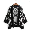 Kvinnors tröjor ins försäljning Europe Winter Border Long Diamond Jacquard Sticked Cardigan Sweater Coat vackert mönster