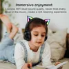 Fones de ouvido Onikuma B90 RGB Cat Ear Wireless Bluetooth Headset para meninas com cancelamento de ruído Fones de ouvido sobre a orelha do telefone RGB LED Light