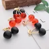 Charms 6 STKS Fruit Kers Acryl Driedimensionale Oorornamenten Hanger Ketting Sleutelhanger Materiaal Hangende Accessoires Charme