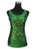 Women's Tanks Sleeveless Sparkle Sequin Tops Cami Sexy Club Tank Top Shine Glitter Embellished Vest Party Clubwear