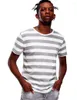 Homens camisetas Camisa listrada para homens Slim Fit Preto Branco Marinho Vermelho Mesmo Stripe TShirt Homem Manga Curta Moda O Pescoço Top Tees