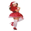 Sexy Lady Santa's Candy Cane Costume Women Christmas Sweet Fancy Dress249h