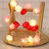 Strängar 3m 20 LED Rose String Lights Battery Operated Flower Garland Fairy Valentine Wedding Party Decoration Christmas