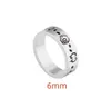 logo engrave 6mm diamond LOVE Ring 18K Gold Silver Rose 316L Stainless Steel Rings Women men lovers wedding Jewelry Lady Party5 6 7 8 9 10 11 big USA size