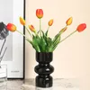 Flores decorativas 1pc simulação toque real 3 varas buquê de tulipas artificiais decoração de casa tulipas deocration