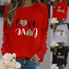 Women's Hoodies Valentine's Day Cute Print Top Shirts Long-sleeved Sweatshirt Casual Gift For Lovers Couple Clothes