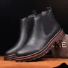 Botas de inverno de alta qualidade homens camurça vaca tornozelo botas artesanais botas de trabalho ao ar livre estilo vintage quente chelsea botas para homem 240115