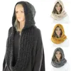 Scarves Warm Hooded Scarf Fashion Polyester 56-58cm Wrap Circle Loop Neck Soft Knitted Winter