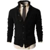 Heren Business Fashion Brearwear Hot Selling Stand Up Collar Cardigan Sweater Casual wollen jas