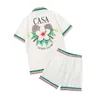 Camicia Casabl 22ss Camicie firmate Masao San stampa camicia casual da uomo da donna camicia casablacnca in seta sciolta maniche corte t-shirt di lusso tee di alta qualità