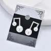 Boucles d'oreilles pendantes en Zircon pavé de perles, Note de musique, symbole de musique en cuivre, clou d'oreille en laiton pour femmes et filles, bijoux de fête, cadeau de noël