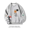 6 스타일 mens 캐주얼 Longleeved Sweatshirts 패션 인쇄 일일 라운드 목 풀버 큰 크기 느슨한 남성 240115