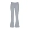 Women's Pants Casual Flare Women Low Rise Spliced Solid Fleece Slim Versatile Trousers Tie Fashion Winter Streetwear