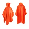 Tentes et abris 3 en 1 Poncho de pluie à capuche Veste imperméable imperméable pour hommes femmes adultes tapis de tente extérieure auvent durable