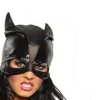 Black Catwoman Hat Open Eyes Mask Cosplay Costume Outfit Bat Ears Face Cover Halloween Cosplay Accessory2601