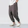 Pantalon de jogging pour hommes, Streetwear, ample, décontracté, en coton et en lin, sarouel, Harajuku, surdimensionné, 5XL, 240115