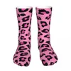 Chaussettes pour hommes Rose Léopard Animal Imprimé Hommes Femmes Polyester Mode Fou Printemps Été Automne Hiver Cadeaux