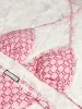 Sexy rosa biquíni branco mulheres designers designer swimwear bikinis conjuntos claro cinta forma maiôs senhoras fatos de banho swim wear praia biquini misturado marcas de luxo