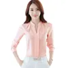 Blouses Femmes Femmes À Manches Longues Femelle Tops Blancs 2024 Printemps Eté Pull Bureau Dame Vêtements D'extérieur Style Coréen