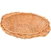 Conjuntos de louça cesta de frutas tecida cesta de vime placa de armazenamento prático suporte de pão para frutas decorativas