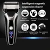 USB Rechargeable Electric Shaver Stainless Steel Shaving Machine For Men 3D Triple Floating Blade Razor Shaver Barber Electric 240115
