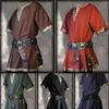 Medeltida renässansdräkter för män adelsman tunika viking aristokrat chevalier riddare halloween cosplay costumes306z