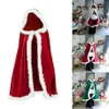 Kerst Kerst Volwassen Dames Mevrouw Kerstman Kostuum Mantel Cape Cosplay Costumes215w