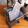 Чемоданы Тележка для багажа с алюминиевой рамойЧемодан для деловых поездок на колесахЧемодан с сумкой для ноутбукаПередвижной багаж с Micro USB Q240115