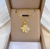 Hanger kettingen Hanger kettingen Fashional nieuwe dames luxe designer ketting Mode bloemen Klavertje vier hanger ketting 18K gouden kettingen sieraden