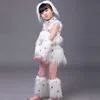 Śliczne białe pies taniec kostiumów dla dziewcząt taniec zwierząt kostiumy ubrania przedszkola dla dzieci kostium qerformance249w