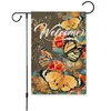 Blume Pflanze Schmetterling Garten Flagge Hof Flaggen Frühling Sommer Willkommen Strand Hof Banner Garten Dekoration Leinen Material P228