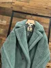 Maxmaras Coat Teddy Bear Womens Cashmere Płaszcze wełna wełna zima 2024 Nowa gwiazda Grass Green Furt Furt Camel Pleece Mediu A44a