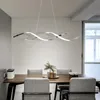 Nordic minimalista arte pingente lâmpada luz criativa de luxo restaurante bar designer recepção forma longa hélice luz pingente