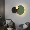 Vägglampa nordiskt kreativt järn akryl ledd dekorativ klocka ljus grå grönt sovrum studie matsal belysning fixturer droppe