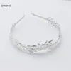 Hair Clips Fashion Bands For Women Bride Metal Gold/Silver Color Leaf Headbands Headpiece Clip Wedding Accessories