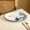 Borden Vintage Romantisch Patroon Soepkom Steak Pasta Brood Sandwich Afternoon Tea Servies Noordse Schilderstijl Dinerbord