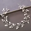 Opaski na głowę Pearl Rhinestone Kobiety Opaska na głowę Wedding Hair Akcesoria dla kobiet Bride Tiara Opaska na głowę biżuteria do włosów srebrna opaska do włosów