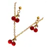 Ensemble collier et boucles d'oreilles pour femmes, bijoux cerises, cadeaux de fruits, 1