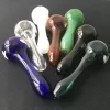 New Arrival Tobacco Pipes Glass Hand Pipe Smoking Hookah Spoon Pipes Mini Rigs Colorful Bubbler Small BJ