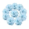 Decorative Flowers 5pcs Blue Hydrangea Artificial Peony Bouquet Silk Ball Luxury Fake Flower Wedding Home Table Decoration