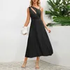 Vestidos casuais feminino decote diagonal oco vestido sexy slim fit alça única comprimento médio saia plissada primavera / verão estilo