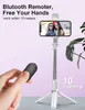 Selfie Monopods Trépied portable pliable sans fil Bluetooth avec obturateur de lumière de remplissage et télécommande pour smartphone Android iPhone L240115