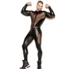 Costume da uomo sexy in pelle di pizzo catsuit tuta tuta in PVC club robot pagliaccetti costume L972 SMLXLXXL2366