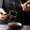 Şarap bardakları 1 adet cam ölçüm fincan ahşap tutamak espresso süt kahve açık sürahi malzemeleri mutfak ölçüm kupa