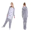 Totoro Pyjama caroset Onesies Unisex Tier Cartoon Pyjama Set Frauen Männer Cosplay Kostüm Totoro Chinchilla Onesie Nachtwäsche221z