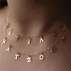 初期の文字ネックレス名Choker 14Kゴールド充填ジュエリー番号ペンダントコリアンfemme kolye Jewelry boho women for women q02108