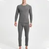 Men's Thermal Underwear Men's Ultra Soft Long Johns Sets With Fleece Lined Self-Heating Set Tops Elastic #45